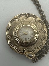 Caravelle Vintage Pendant Watch with Sunburst Textured Gold-Tone Case — listing 5