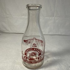Vintage Pennsylvania Dairy Pyro-Glaze Quart Milk Bottles, Lot of 3 (Barlow Dairy, S.C. Price, Muhlenberg Dairy) — listing 5