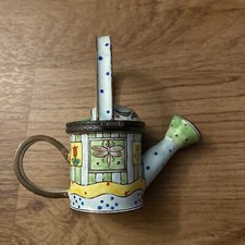 Kelvin Chen Hand-Painted Enamel Miniature Teapot with Floral and Checkerboard Design — listing 3