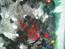 Large Contemporary Abstract Painting on Canvas with Swirling Colorful Circles — listing 3