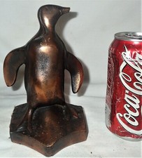 Vintage Cast Metal Double Penguin Bookend with Bronze Finish — listing 2