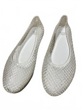 Wild Fable Clear Jelly Ballet Flats, Woven Texture, Women's Size 8