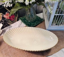 Lenox Ivory China Oval Dish with Basketweave Relief and Gold Trim — listing 2