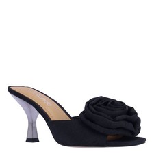 J. Renee wedge sandals size Black Satin & Patent Leather Strappy Wedge Sandals, Size 7M (Factory Sample) — listing 4