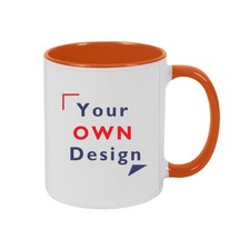 Custom Photo Coffee Mugs, Blue Interior & Handle, Personalized Dog Photos with Spanish Text (Set of Multiple) Pair, listing 5