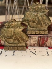 Pair of OrnaWood Carved Galleon Sailing Ship Bookends — listing 5