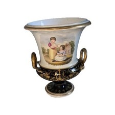 Early 19th Century English Porcelain Campana Urn with Imabari-Style Hand-Painted Decoration and Gilt Mask Handles — listing 4