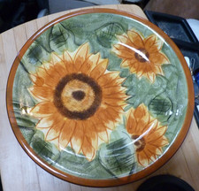 Large Decorative Tuscan-Style Hand-Painted Floral Charger Plate with Scrolling Vine Border — listing 5