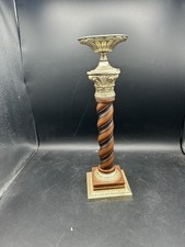 Ornate Metal Pedestal Candle Holder with Tulip-Form Cup — listing 3