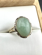10K Gold Men's Signet Ring with Green Cabochon (Jade or Chrysoprase/Dyed) — listing 6