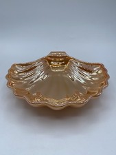 Vintage Pink Lustreware Scallop Shell Snack Plate & Glass Tumbler Set (Boxed Set of 6) — listing 5