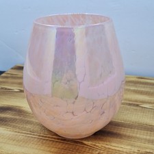 Clear Glass Rose Bowl Vase with White Spot Decoration — listing 3