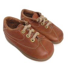 Kinney Kids Vintage Toddler Brown Suede/Leather Lace-Up Shoes, Size 25/26 — listing 4