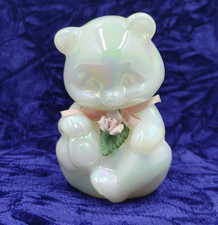 Clear Glass Figural Teddy Bear Figurine with Frosted Face — listing 2