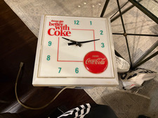 Vintage Coca-Cola "Enjoy Coca-Cola" Wood-Framed Quartz Advertising Wall Clock by Hanover — listing 2