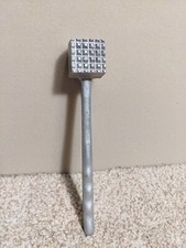 Vintage Cast Aluminum Spring-Loaded Meat Tenderizer Press with Tray, Maker Unknown — listing 2