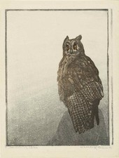 Framed Black & White Print of Two Owls Perched on a Branch — listing 6