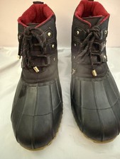 Tommy Hilfiger Men's Duck Boots, Black Leather and Rubber — listing 6