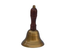 Vintage Brass Hand Bell with Turned Wood Handle — listing 4