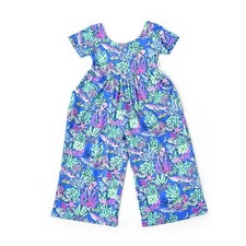 Gigi and Max Bamboo Zip Romper, Pink & Blue Bow Print, Newborn, listing 4