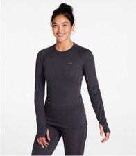 L.L.Bean Women's Long Sleeve V-Neck Athletic Base Layer Top, Black — listing 5