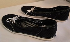 Keds Women's Black Mesh Rhinestone Ballet Flats with Crisscross Strap