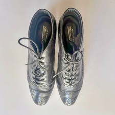 Etienne Aigner Brown Leather & Suede Spectator Lace-Up Oxford Heels, Women's Size 9M — listing 4
