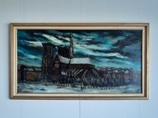Vintage Mid-Century Oil Painting of Notre Dame Cathedral & Seine, Paris Street Scene, Signed, Framed 42" x 32" — listing 5