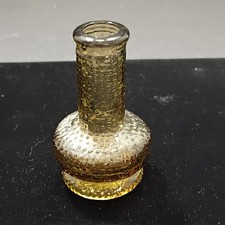 Amber Diamond-Optic Pressed Glass Bud Vase / Decorative Bottle, 3 inch, Mold #3 — listing 5