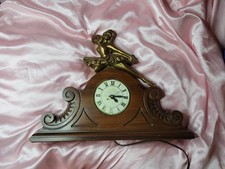 Vintage Lanshire Electric Mantel Clock, Ornate Rococo-Style Cast Case with Scroll and Foliate Decoration — listing 5