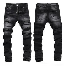 Light Wash Heavily Distressed Ripped Skinny Jeans — listing 2