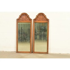 Mid-Century Neoclassical Fruitwood Bedroom Set (Tall Chest, Two-Tier Nightstand, Dresser with Mirror) — listing 5