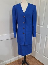 Kasper A.S.L. Black Double-Breasted Skirt Suit, Size 4 — listing 5