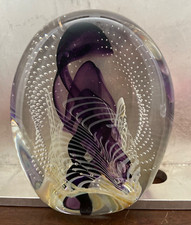 Rollin Karg Signed Dichroic Art Glass Disc Sculpture, 2006 — listing 4