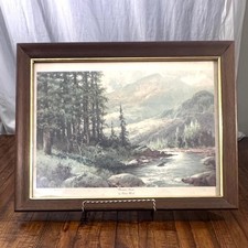 Framed Mountain Reflection Landscape Print (Mount Rainier / alpine lake scene) — listing 4