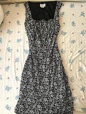 LOFT Outlet Women's Black Floral Print Dress, Size L
