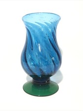 Cobalt Blue Bubble-Ball Stem Water Goblet, 6.5" Tall — listing 2