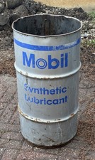 Vintage Mobil Oil Metal Drum / Barrel with Pegasus-Era Logo — listing 2