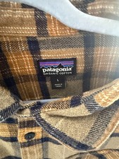 Patagonia Men's Organic Cotton Long Sleeve Button-Down Buffalo Check Shirt, Green/Cream, Size M