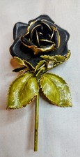 Vintage Hand-Painted Enamel Rose Link Bracelet and Screw-Back Earrings Set — listing 3