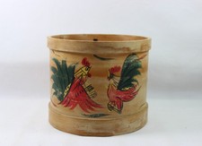 Country Rooster Wooden Kitchen Canister Set (3 pieces) with Checkerboard Border