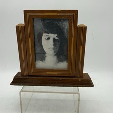 Vintage Cheval-Style Tabletop Swing Mirror with Scrolled Crest and Turned Bun Feet — listing 4