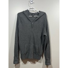 Eileen Fisher Hooded Open-Front Cardigan Wrap, Charcoal Grey, Size M