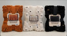 Cream Faux Fur Shaggy Mongolian-Style Throw Pillow — listing 2