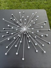 Set of 2 Metal Starburst Sunburst Wall Art Decor with Teardrop Accents — listing 5