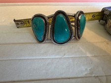 Vintage Hand-Wrought Turquoise Cuff Bracelet