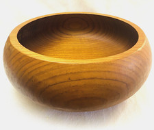 Pair of Vintage Turned Teak Wood Bowls / Dishes — listing 2