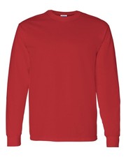 Red Long Sleeve Polo Shirt with Chest Pocket, Size M — listing 3