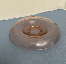 Pink Depression Glass Handled Serving Tray with Textured Center, listing 3