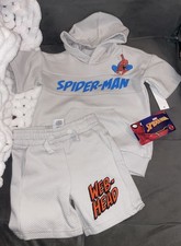 Marvel Spider-Man Toddler Boys Pink Knit Drawstring Shorts, listing 6